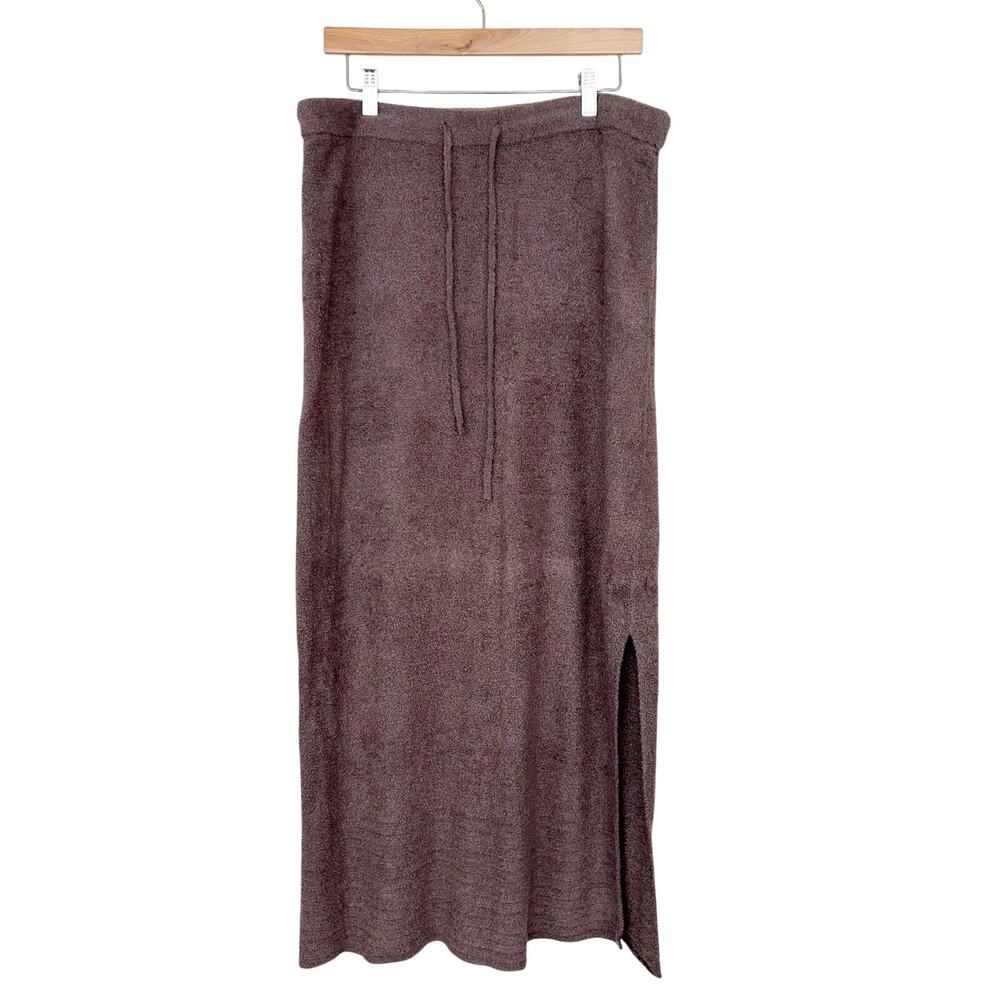 Barefoot Dreams Cozy Chic Lite Brown Maxi Skirt Sz L